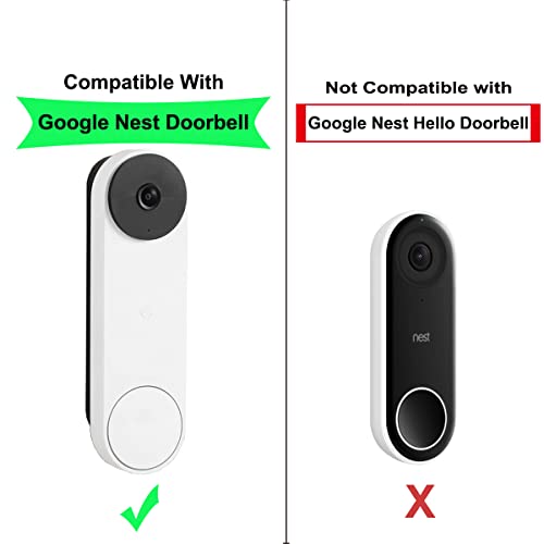 honecumi Silikonowe etui ochronne do dzwonka Google Nest (zasilane bateryjnie), osłona przeciwdeszczowa, akcesoria do dzwonków
