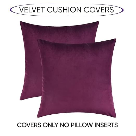 Image of Amazon Brand - Umi Velvet Decorative Cushion Cover 16x16 Inch - Set of 5, Soft Solid Square Throw Pillow Covers for Sofa, Living Room or Home Decor - 40x40 cm in Purple Color