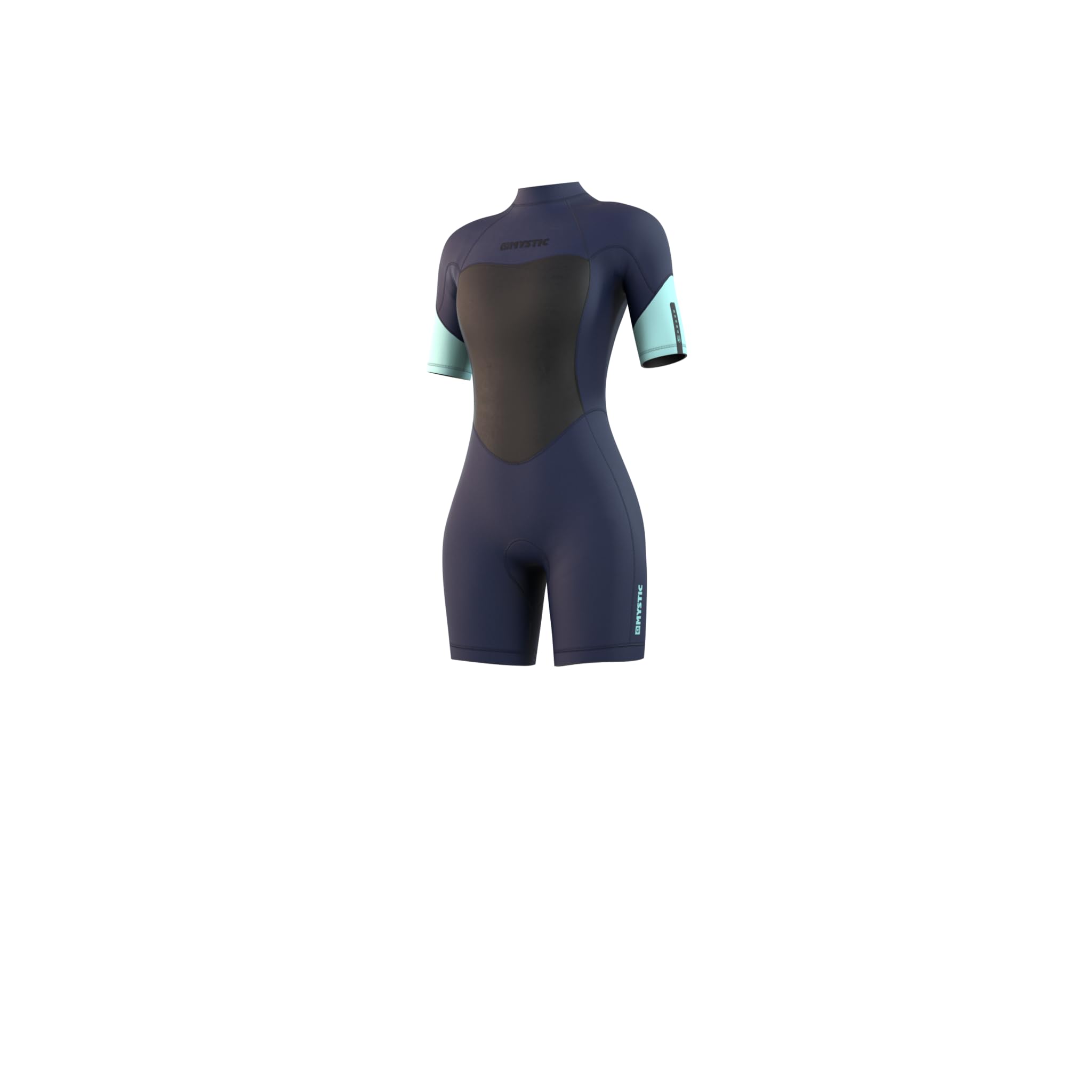 Mystic Watersports - Surf Kitesurf & Windsurfing Damen Brand 3/2mm Back Zip Shorty Neoprenanzug - Schwarz