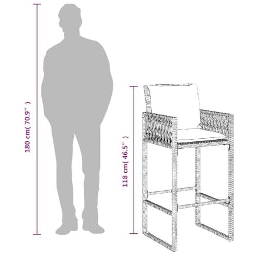 Tabourets de bar extérieurs gris Mangloder pour vos soirées conviviales sur le balcon - 3