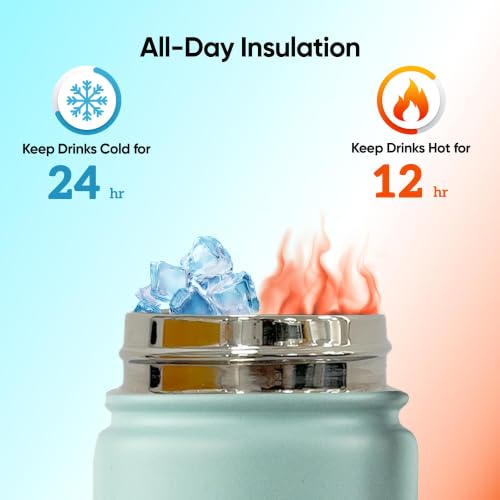 Image of SOLARA Insulated Water Bottle 1 Litre, Hot Water Bottle, 1000ml Thermosteel Water Bottles for Travel, Home, Office, School, Gym, Adults, Water Bottle Hot and Cold, Sipper Bottle, Teal Pink