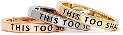 Me Plus Inspirational Positive Message Engraved Thin Finger Opening Rings 3 in 1 Set - 28 Diff-Phrases