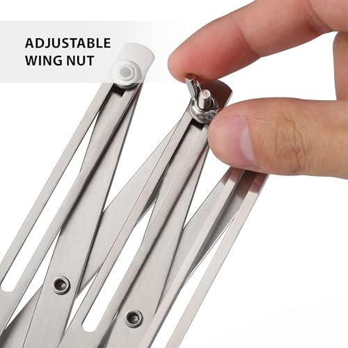 Image of HS Stainless Steel 3-Wheel Expandable Dough Cutter Tool Pasta /Kaju Katli /Pastry Sheets /Samosa /Puffs Patti Cutter