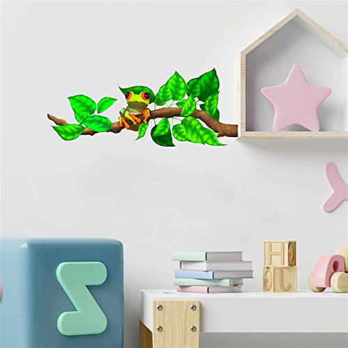 Vinilo decorativo Rana de árbol con ojos rojos para pared miniatura 2