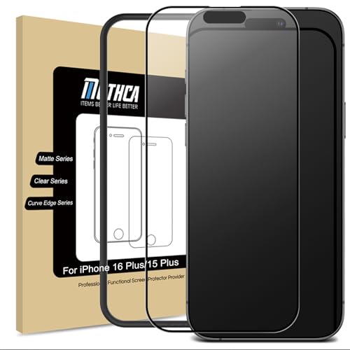Mothca �A���`�O���A iPhone 16 Plus�p/iPhone 15 Plus�p �S�ʕی� �K���X�t�B���� ���˖h�~ �w��h�~ �������� �����K���X �t�B���� �T���T�� �����x�^�b�` �Q�[���t�B���� �K�C�h�g�t�� �t�� ���{���Ɏq���f��