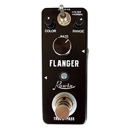 Rowin Classic Analog Flanger Guitar Effect Pedal with Special Vibration Rumbling Noise Effect Black