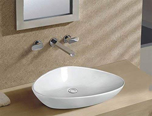 White Triangular Ceramic Above Counter Basin (D-1068)