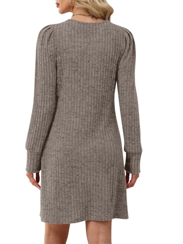Womens Ribbed Knit Sweater Dress Long Sleeve Square Neck Fall Winter Dresses4
