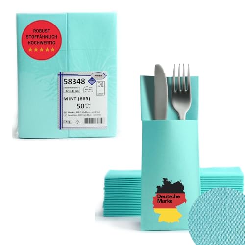 Serviettes à couverts en tissu Airlaid haut de gamme bleu clair pour hôtel
