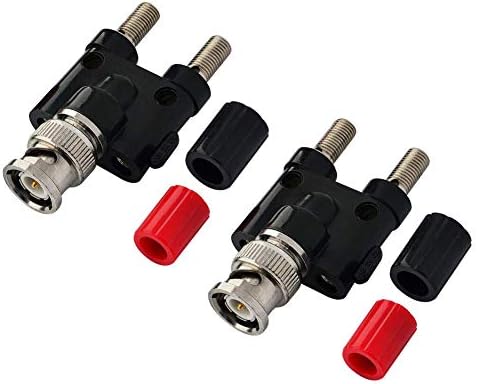 onelinkmore Bnc Male Plug To 2X 4Mm Dual Banana Female Jack Socket Binding Post Rf Coax Coaxial Splitter Connector Bnc Banana Adapter Pack Of 2