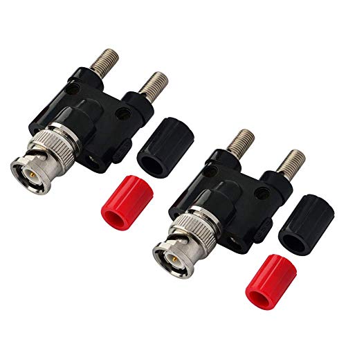 onelinkmore Bnc Male Plug To 2X 4Mm Dual Banana Female Jack Socket Binding Post Rf Coax Coaxial Splitter Connector Bnc Banana Adapter Pack Of 2