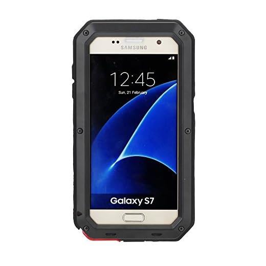 Dusgixar Samsung Galaxy S7 Coque, Heavy Duty Military Bumper Hybride Aluminium Métal Antichoc Anti-Drop Anti-poussière Coque [sans Verre Trempé] pour Samsung Galaxy S7 (Noir)