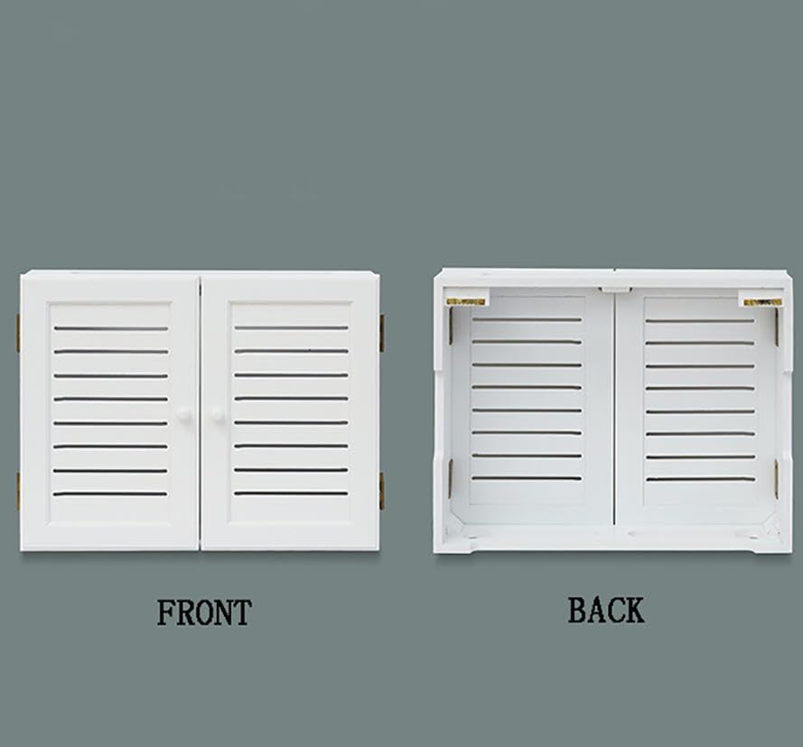 Routeur mural bois sans perforation boîtier modem cache-câble - 7