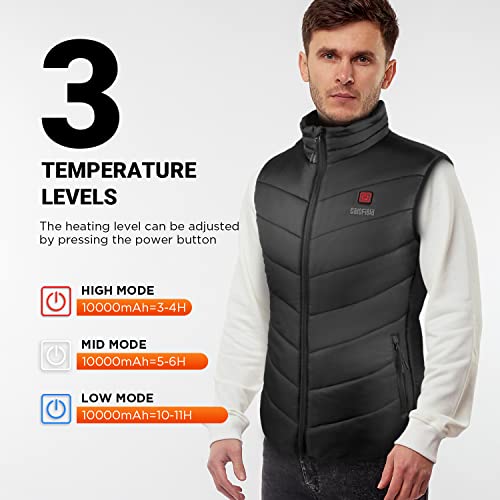 Carofield Heated Vest For Men, 2022 Warming Heated Vest With Battery Pack For Hiking Camping #TOP2