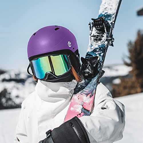 VANRORA Ski Helmet, Snowboard Helmet - Purple, M - Thumbnail 4