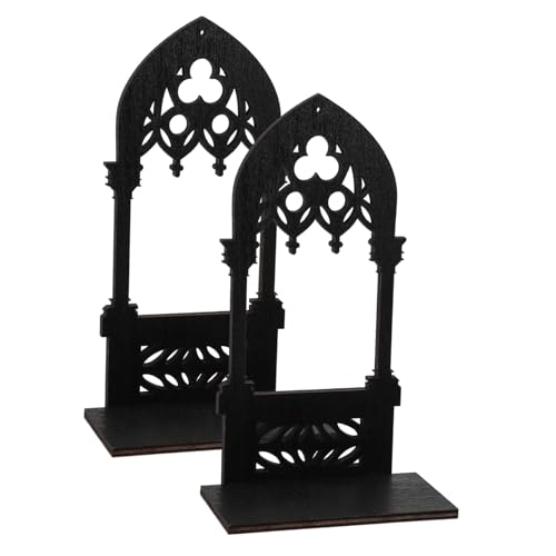 2 Pares Candelabro Portavelas Decoración Estante Gótico Base De Vela Aplique De Vela Colgante Luces Centros De Mesa para Mesas Te Ligero Linterna Decorativa Decorativo Mural Madera Cabilock