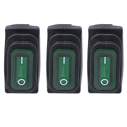 3 PCS Interrupteur étanche lampe 3 broches Type de navire sur/à partir de 250VAC / 125VAC pour la lumière (Grün)