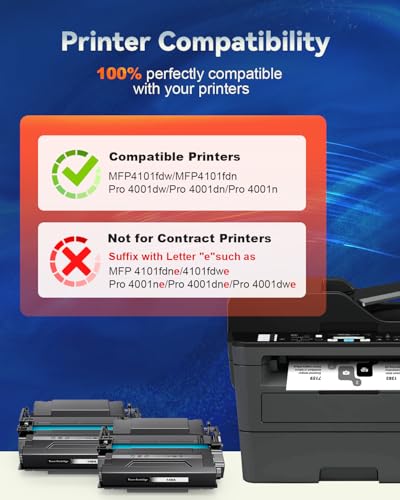 Image of 148A Toner Cartridge Black (with Chip) Compatible Replacement for HP 148A W1480A 148X W1480X Work for MFP 4101fdn 4101fdw 4001dn LaserJet Pro 4001dw 4001n Printer (2 Pack)