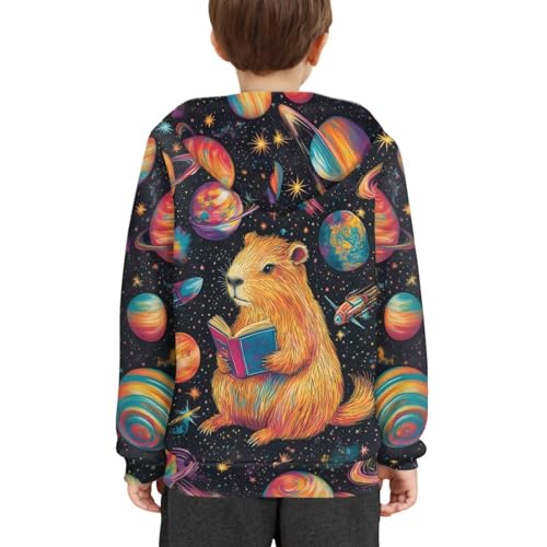 Image of WELLFLYHOM Boys Hooded Sweatshirts Hoodie Pullover Cool Graphic Crewneck Blouses Size 6-16