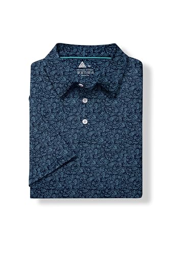 Image of ZITY Mens Golf Polo Shirts Short Sleeve UPF 50+ Performance Moisture Wicking Print Pattern Casual Collared Golf Shirt for Men