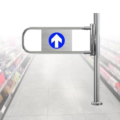 Cancello a Battente Automatico in Acciaio Inox per impieghi gravosi - Porta di Accesso bidirezionale a 180° per ingressi di mercati, cancello di Sicurezza pedonale 75x100 cm, Design resisten