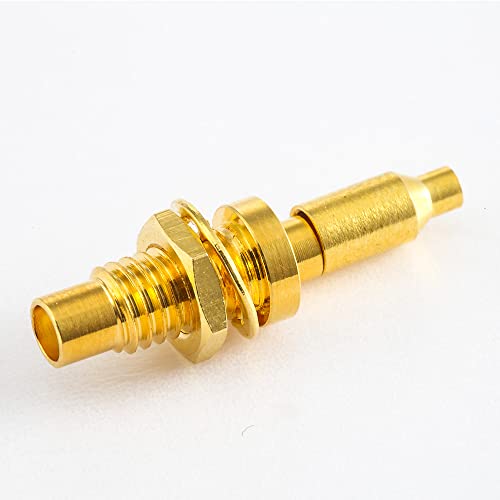 GXMRHWY SMC Cable Connector Male Straight Panel Mount Bulkhead Crimp for 1.13mm/1.32mm Cable