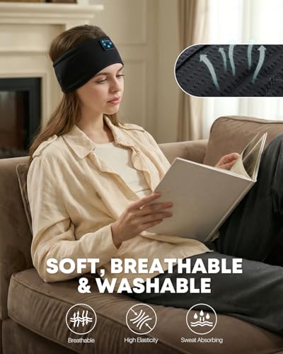 Image of Sleep Headphones Wireless Bluetooth,Headband Headphones for Side Sleepers, Sleep Seadphones,Ideal for Housework,Travel,Yoga,Workout,Running,Sports,Gift