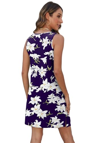 Image of BKRIVE Coverup Summer Dresses for Women 2026 Eyelet Casual Loose Sleeveless Sundresses Tank Dresses with Pockets