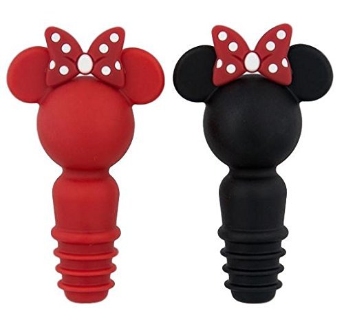Disney Parks Minnie Mouse Icon Silicone Bottle Wine Stopper Set of 2