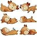 KUKIFUN 6PCS Baby Hirsch Figuren cake topper, süße Waldtier Minifiguren Spielzeug, schöne Doe Rehkitz Kuchendeckel für Babyparty, Birthday, Weihnachtsfeier Dekoration