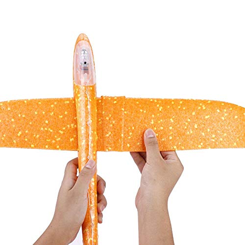 koulate Foam Glider Airplane Toy, Outdoor Plane Sports Easy Assemble Manual Throwing Fun Challenging Toy Aerobatic Airplane Model Folding Plane for Kids Boys Gift (#2)