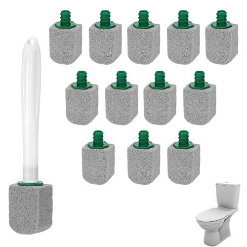 12 Pcs Pumice Stone For Toilet Set, Toilet Pumice Cleaning Stone with Handle for Calcium Buildup Cleaner Brushes for Cleaning Supplies Bathroom Pool Toilet Limescale Remover