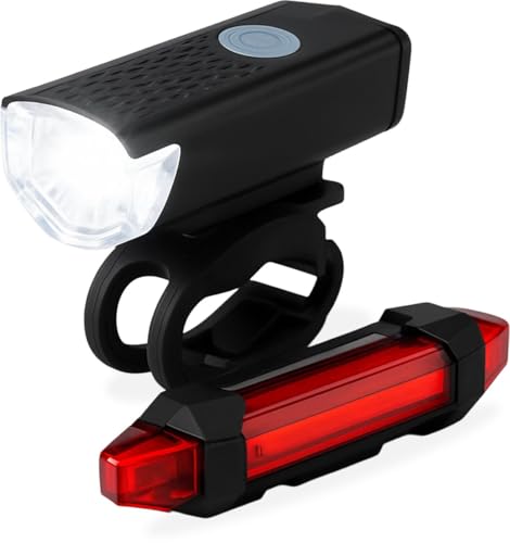 Innovaland Fietslampjes led set wit en rood V2 - Oplaadbaar - USB C - Fietslampje - Voorlicht en Achterlicht Fiets LED - Voorlamp Fiets - Fietslampjes - Fietslamp - Fietsverlichting