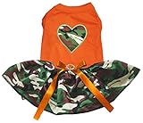 Petitebella Camouflage Heart Puppy Dog Dress (Orange/Camouflage, Medium)
