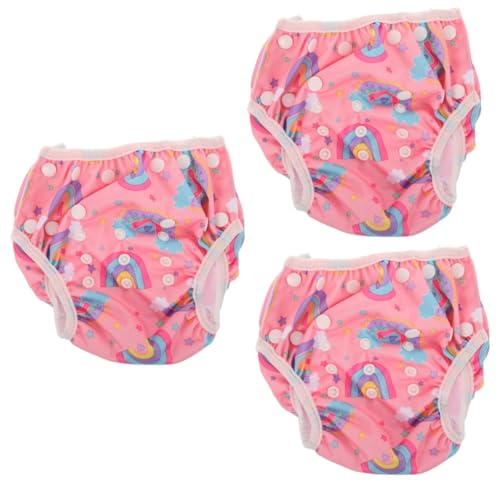 DEARMAMY 3 Piezas Bañadores De Bebé Pantalón Corto Bebe Protector Corto Pantalones Cortos De Playa Protectores Bañador Bebe Ropa Bebé Corto Protector Infantil Corto Rosa Paño