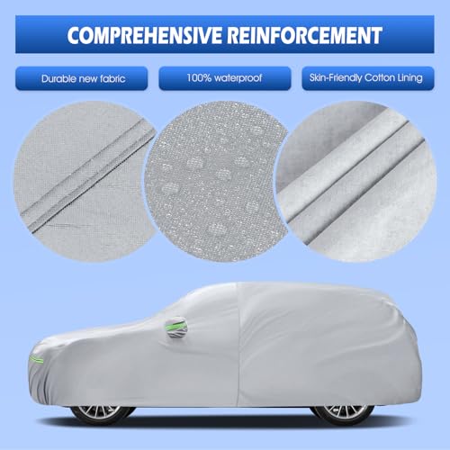 Image of Car Cover Fit for Mercedes Benz ML /GLE Class 250 280 300 320 350 450 (2006-2026), Migaven Waterproof Full Exterior Cover Sun Rain Protection with Door Zipper and Cotton Lining