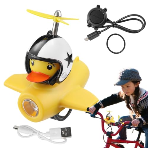 Campana de pato para bicicleta infantil con luz LED y bocina de manillar ADU