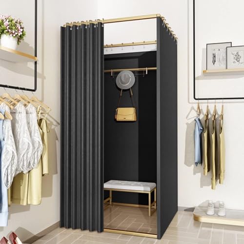 Vestiaire temporaire noir pliable pour cabine d'essayage mobile portable