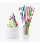 Hawaiian Shaved Ice Snow Cone and Spoon Straw Package, 25 Cups and 25 Spoonstraws