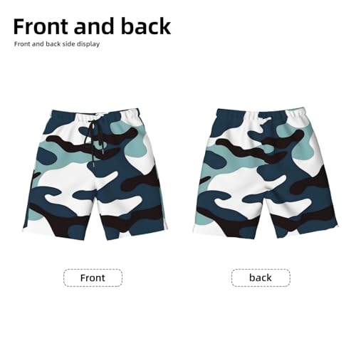 Marine Camouflage Youth Beach Pants, Soft and Breathable, with Drawstring Waist, Suitable for Sports and Leisure.2