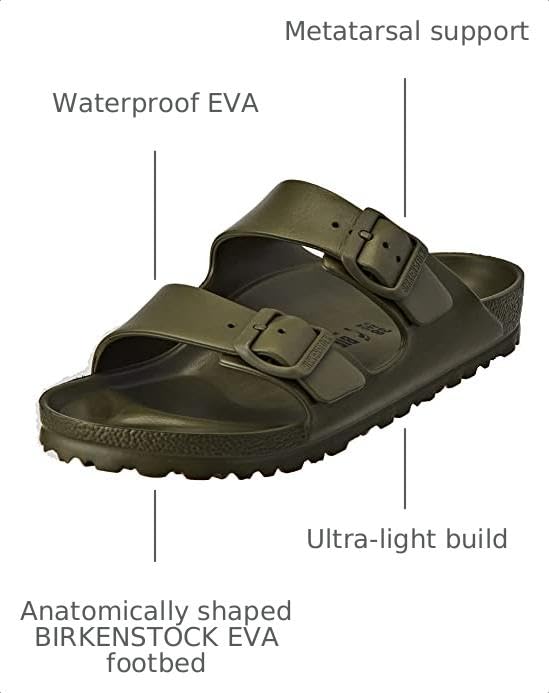 Image of birkenstock Arizona Eva Mules /Clogs Men Black Mules Shoes, Green, 8 US