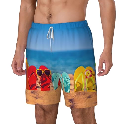Short de bain séchage rapide imprimé tongs pour homme - 2