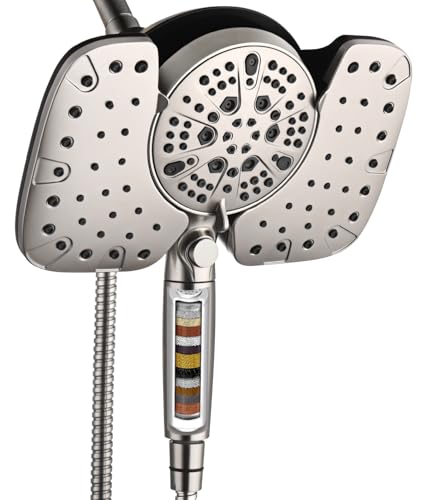 INAVAMZ Nickel 2.5GPM Shower Head with Handheld High Pressure: 10” Rainfall Shower Head & HandHeld...