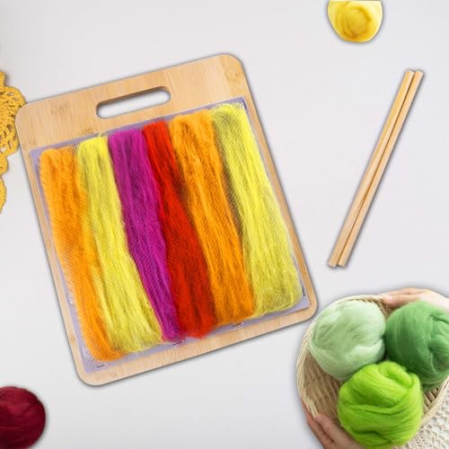 Image of Viredelo Wool Blending Board and Carding Brush Set - Complete Kit with Adjustable Stand and 1 Pieces Wool Brush with 2 Dowels for Spinning Fiber Preparation