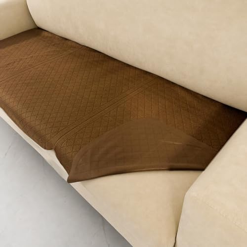 Image of Homerz Premium 'Surya Series' Sofa Cover | Stylish Sofa Protector | Net Fabric | Anti-Stain & Washable Slip Cover Exact Size Antislip (New Jerry Brown, 7 (3+2+2) Seater, Only Seat Cover)