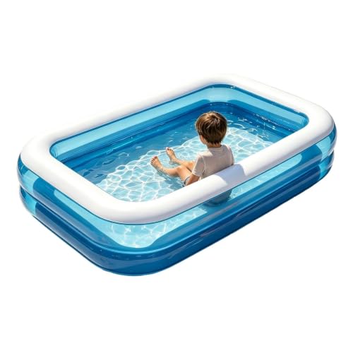 Piscina familiar hinchable 260 x 170 cm – PVC, rectangular, para jardín y terraza