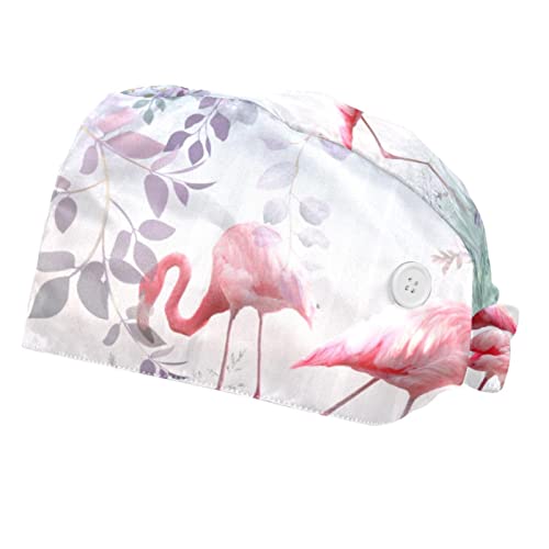 Casquette de travail à fleurs et flamants roses pour égayer les journées en cuisine