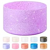 Vmini Protective Glitter Silicone Boot, Compatible with Stanley Tumbler 20-40oz & Hydro Flask Water Bottle 12-24oz and More Bottles/Tumblers with 2.8-2.95in Bottom, Bling Anti-Slip Sleeve Cover