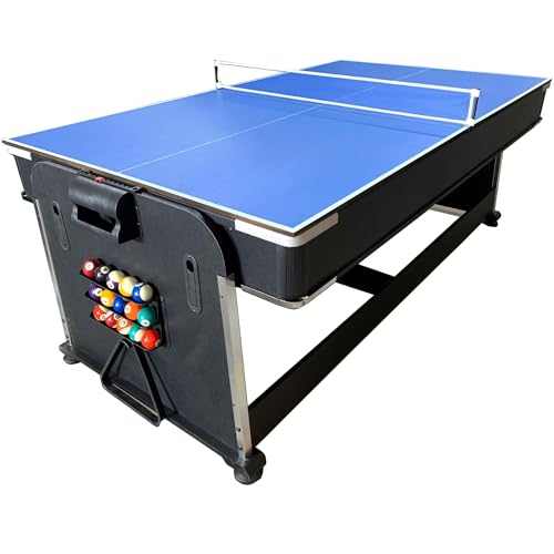 Variante de DE VES SPORT mesa de billar 4 en 1 Azul 203.5x112x81 cm