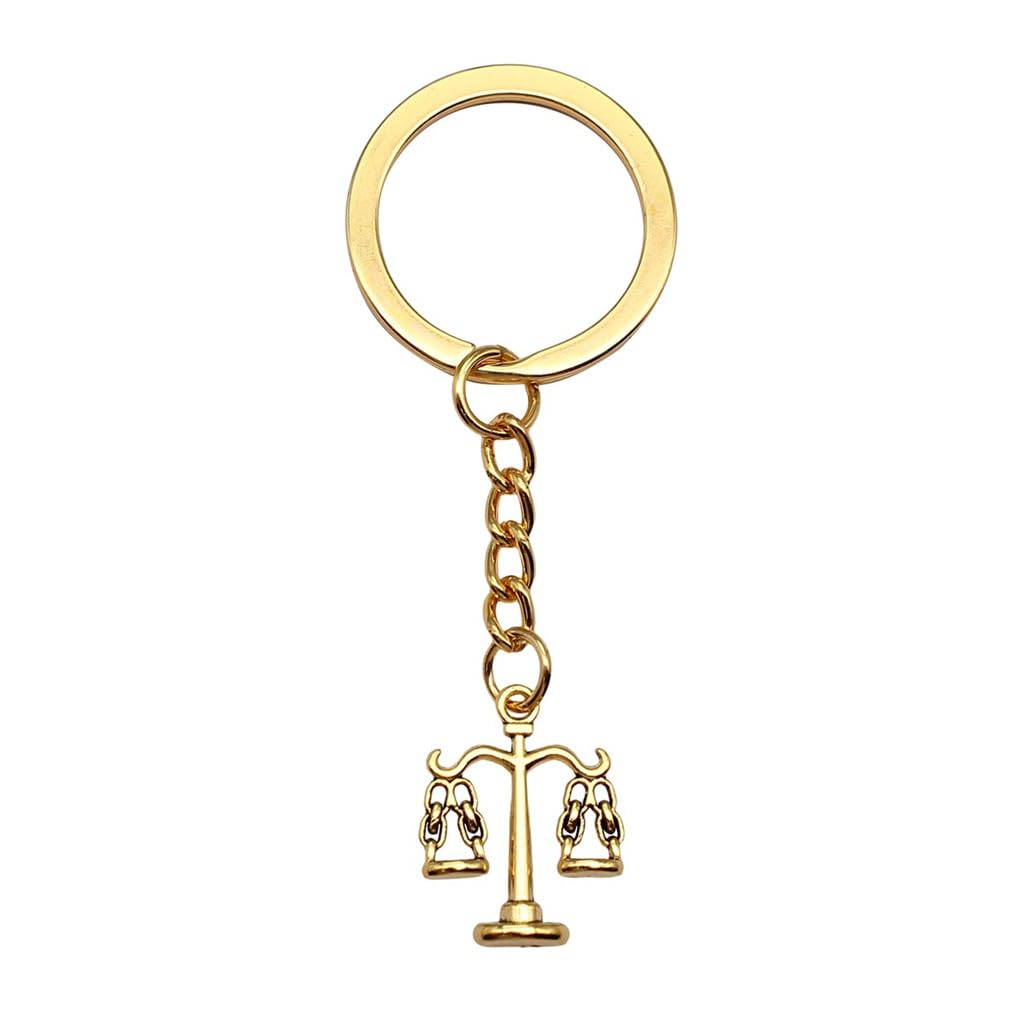 Wysiwyg Unisex A03-1Pcs-22X17mm 1Pcs 22X17mm Balance Law Scales Charms Keyrings Antique Gold Color Zinc Alloy Ring Size 28Mm